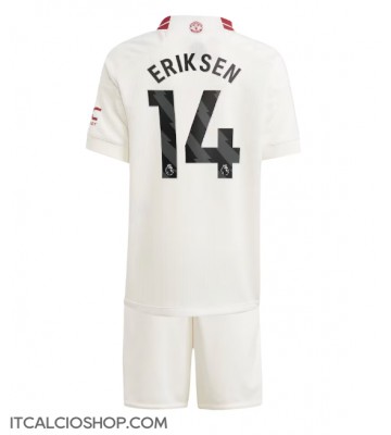 Manchester United Christian Eriksen #14 Terza Maglia Bambino 2023-24 Manica Corta (+ Pantaloni corti)